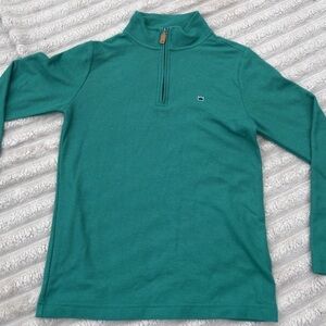 crown & ivy Girls Teal Quarter-Zip Pullover